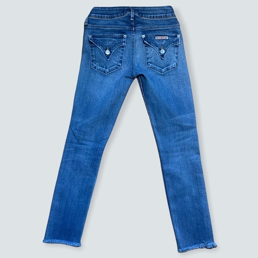 Hudson Womens Colin Midrise Skinny Rawhem Blue Jean Size 24 Made In Los Angeles View 5